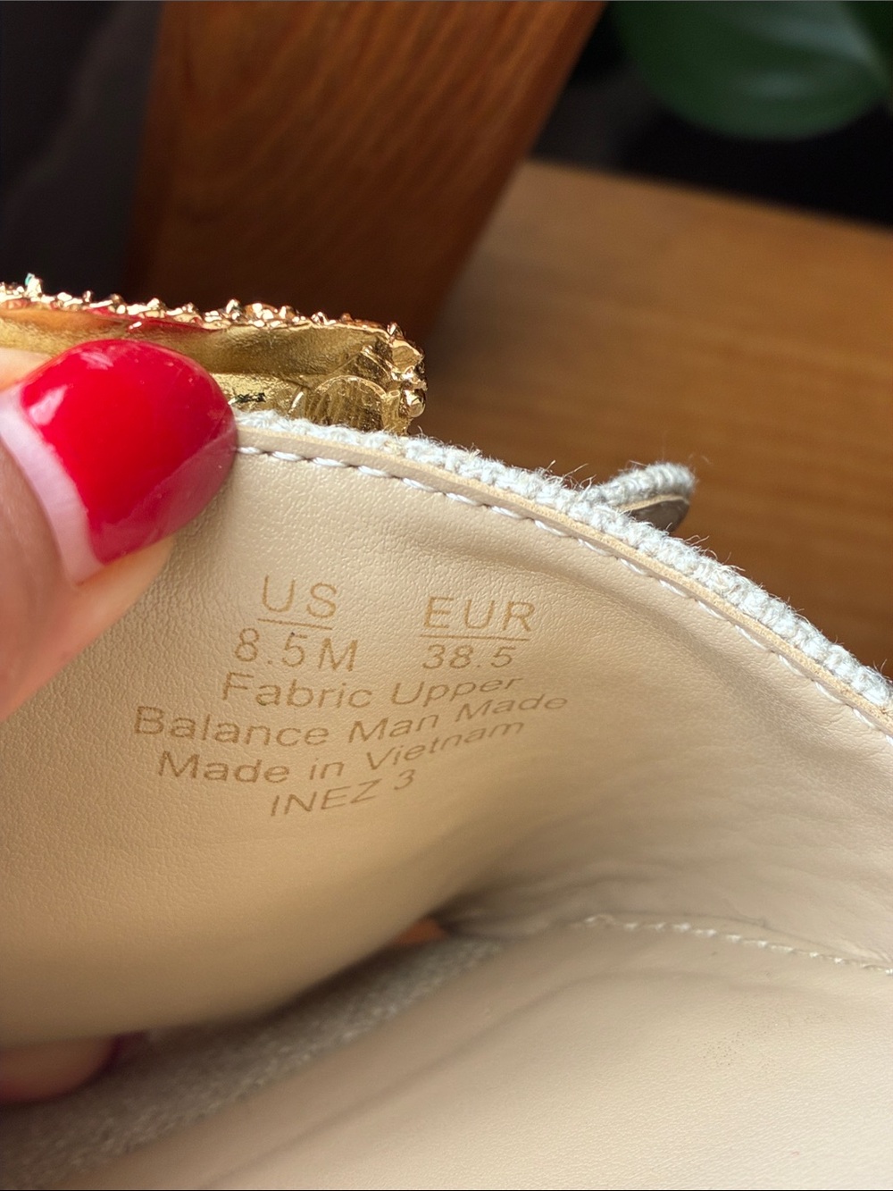 Neutral Beige Slide Mules with Gold Buckle - Picture 2 of 12